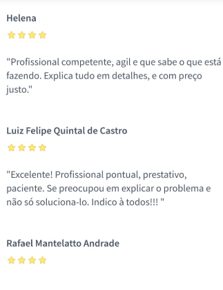Avaliação 8 de cliente JR Eletricistas