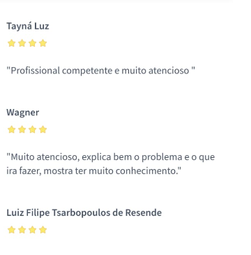 Avaliação 12 de cliente JR Eletricistas